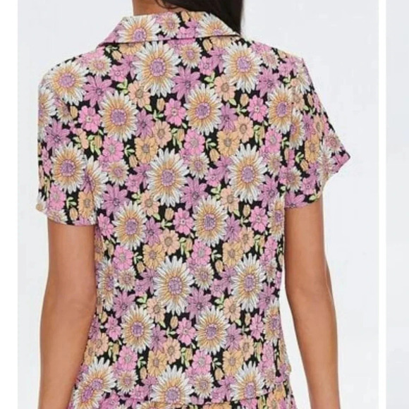 Pleated Floral Print Shirt size M - Picture 6 of 8